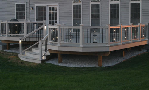 Cast aluminum deck and balcony panels with LED lights