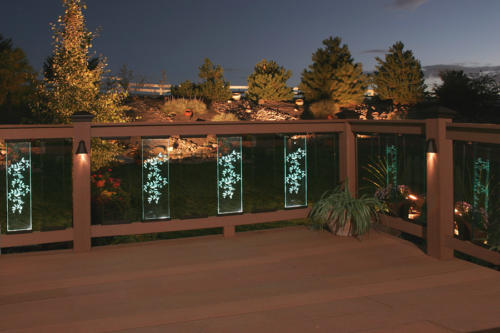 Beautiful glass panels light the night!